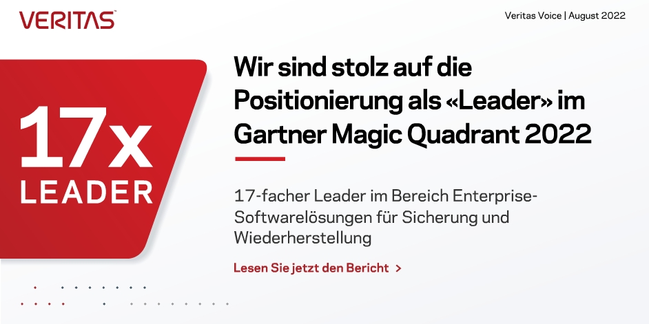 Wir sind stolz, im Gartner Magic Quadrant 2022 als Leader positioniert zu werden